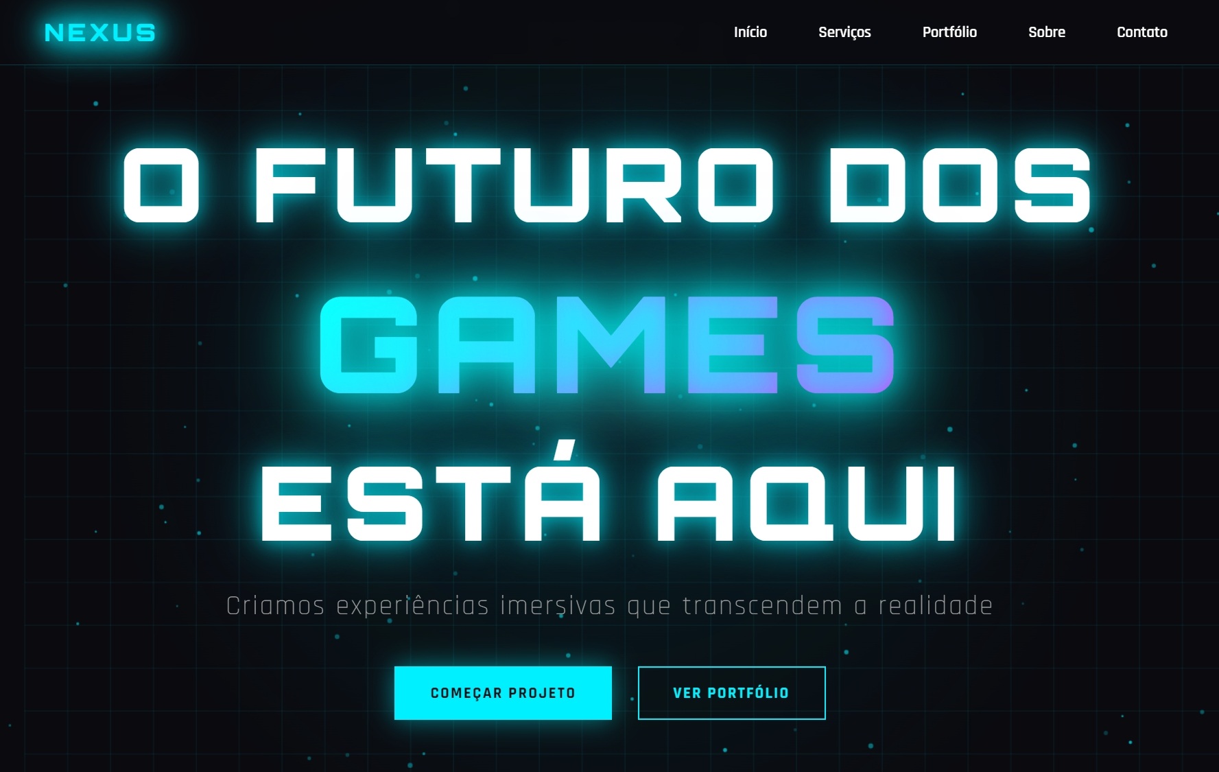 Projeto Nexus - Site para uma agência de criação de jogos
